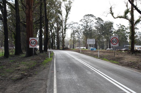 End of the Kinglake climb.
