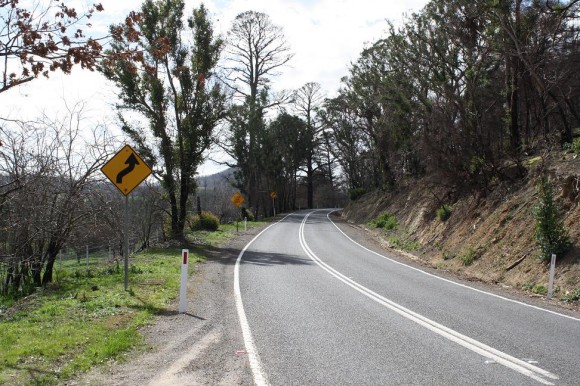 Start of the Kinglake climb.