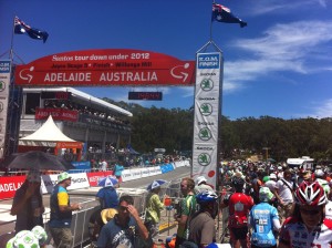 The finish line at Willunga Hill.