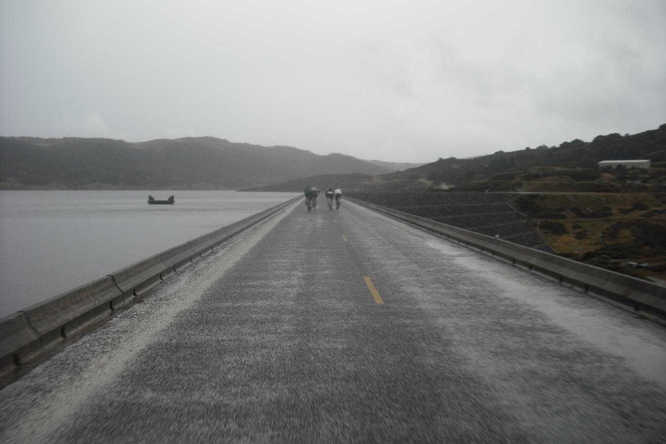 Crossing the Rocky Valley Dam