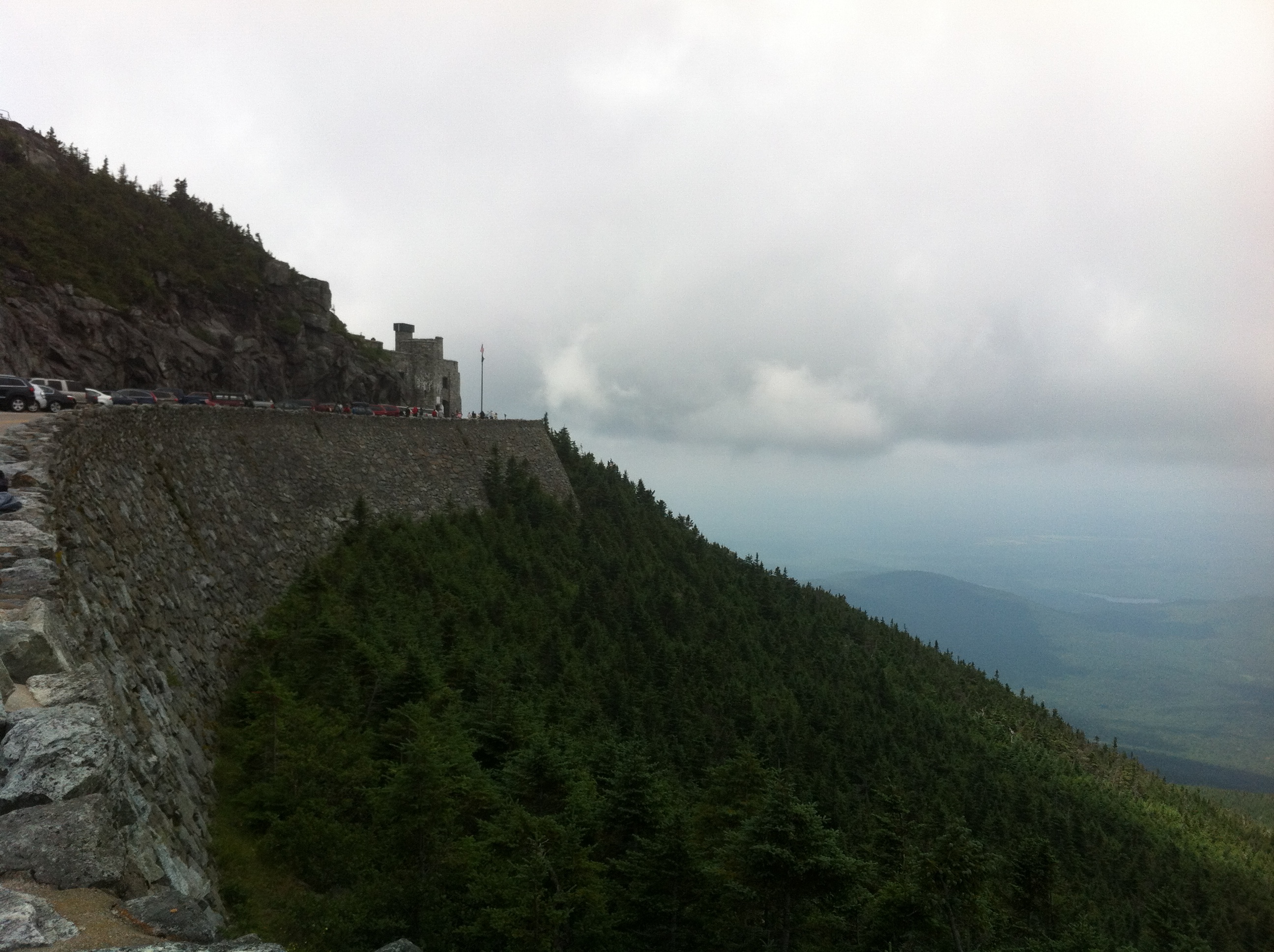 Approaching the castle atop Whiteface Mountain.