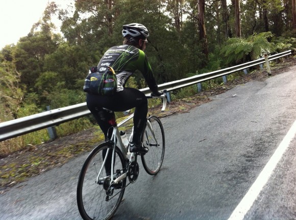 Brendan on the second half of the Mt. Donna Buang climb.