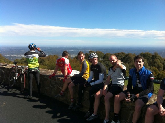 Having a much-earned rest after finishing the last climb of the day.