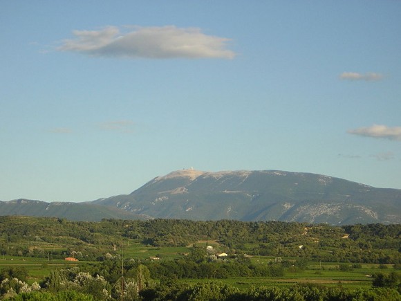 Mont Ventoux and its bald summit is visible from many kilometres away/