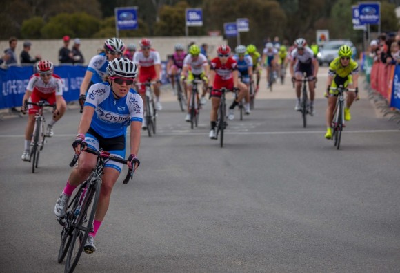 Verita's best NRS placing so far: 11th in a pancake-flat criterium at the Tour of the Murray River. (Image: Jo Upton)