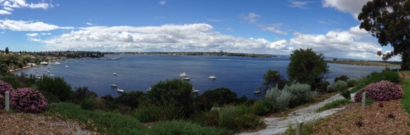 Panoramic view of the Swan River.