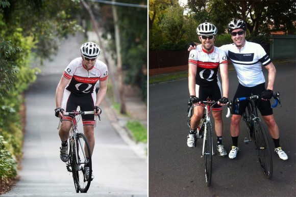 Left: Paul still looking fresh after roughly 120 laps (Image: Steve Demchinsky). Right: Paul with eQuipo tranQuilo captain Matt Fletcher.