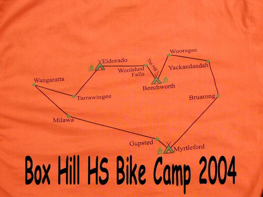 All Bike Campers got a T-shirt with the ride route on the back.