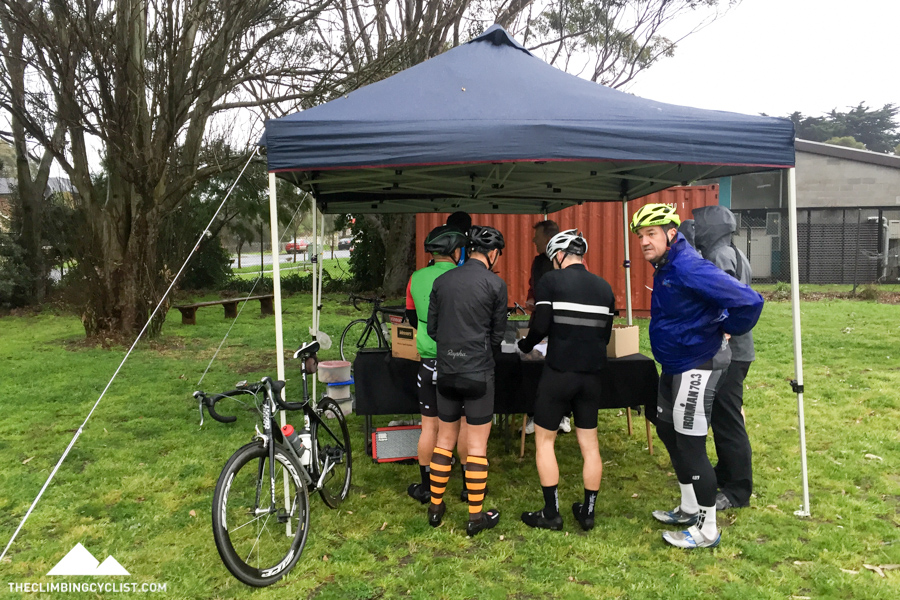 With the storm past, riders gathered to sign up and get moving.